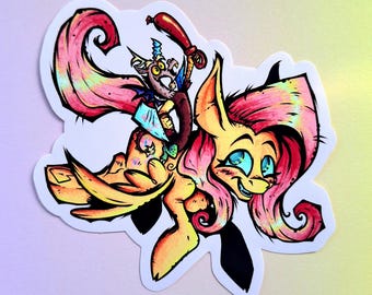 Fluttershy and Discord sticker!! (1 piece!) [10cm]