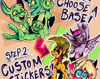 CUSTOM Pony base stickers and emotes packs!