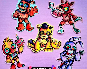 FNAF (Five Nights At Freddy's) STICKERS!! (5 piece set!)