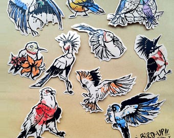 BIRD STICKERS!! (10 piece set!)