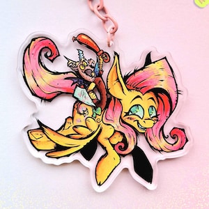 Fluttershy and Discord 3&quot; Clear Acrylic Keychain!!