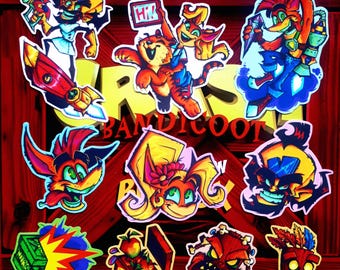 クラッシュ・バンディクー ステッカー!! (10枚セット!) - Etsy 日本