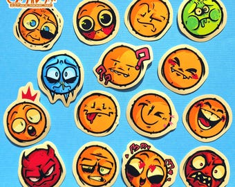 SMILEY STICKERS!! (15 piece set!)