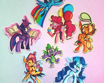 MANE 6 STICKERS (And Spike)!! (7 piece set!)