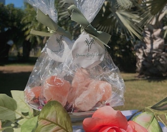 Rose Scented Himalayan Salt Rocks | Bath Salt | Himalayan Pink Salt Rocks with Organic Rose Petals