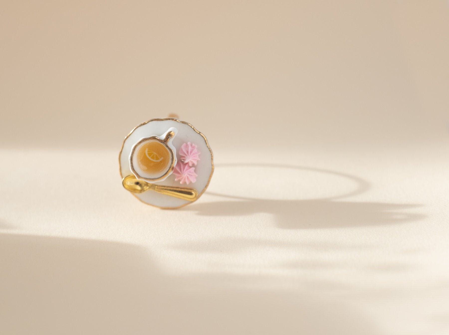 Food Jewellery Tea and Meringues Cream Tea Ring Miniature Etsy