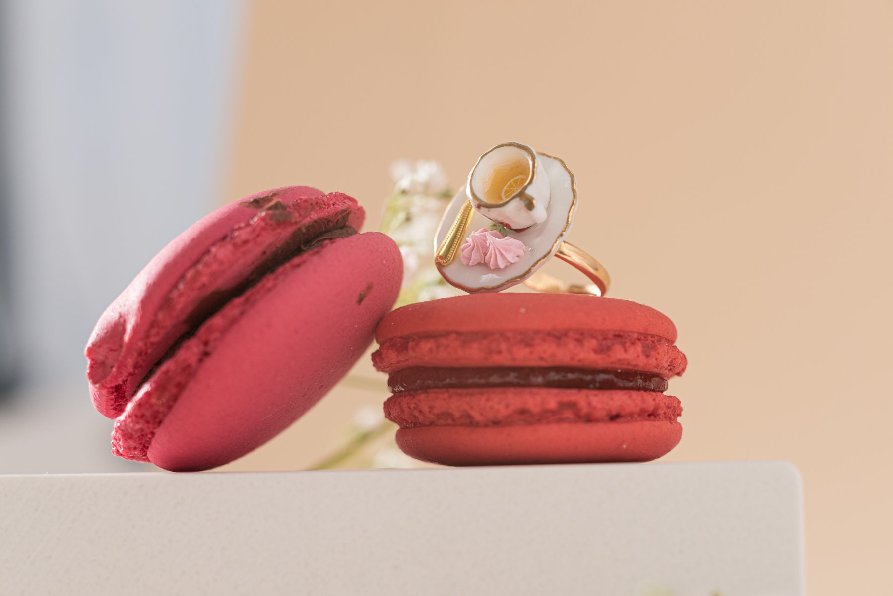 Food Jewellery Tea and Meringues Cream Tea Ring Miniature Etsy