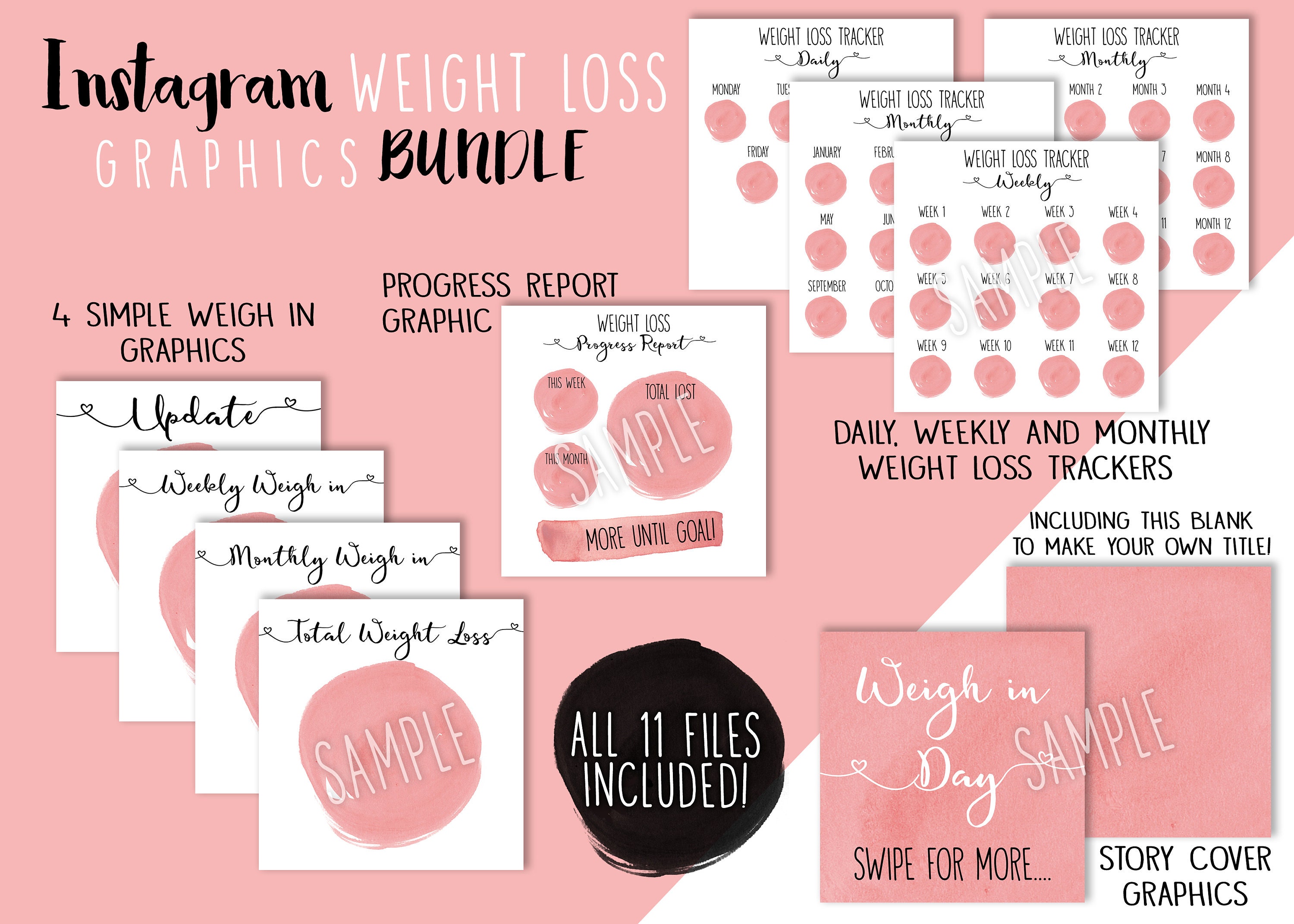 Instagram Weight Loss Tracker Diet Chart Digital Download Etsy