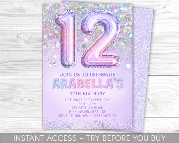 12 biglietti di invito glitterati per feste e feste per bambini. I biglietti con motivo a stella arcobaleno sono l'inviti per ragazze, ragazzi e bambini per la festa di inaugurazione e dei