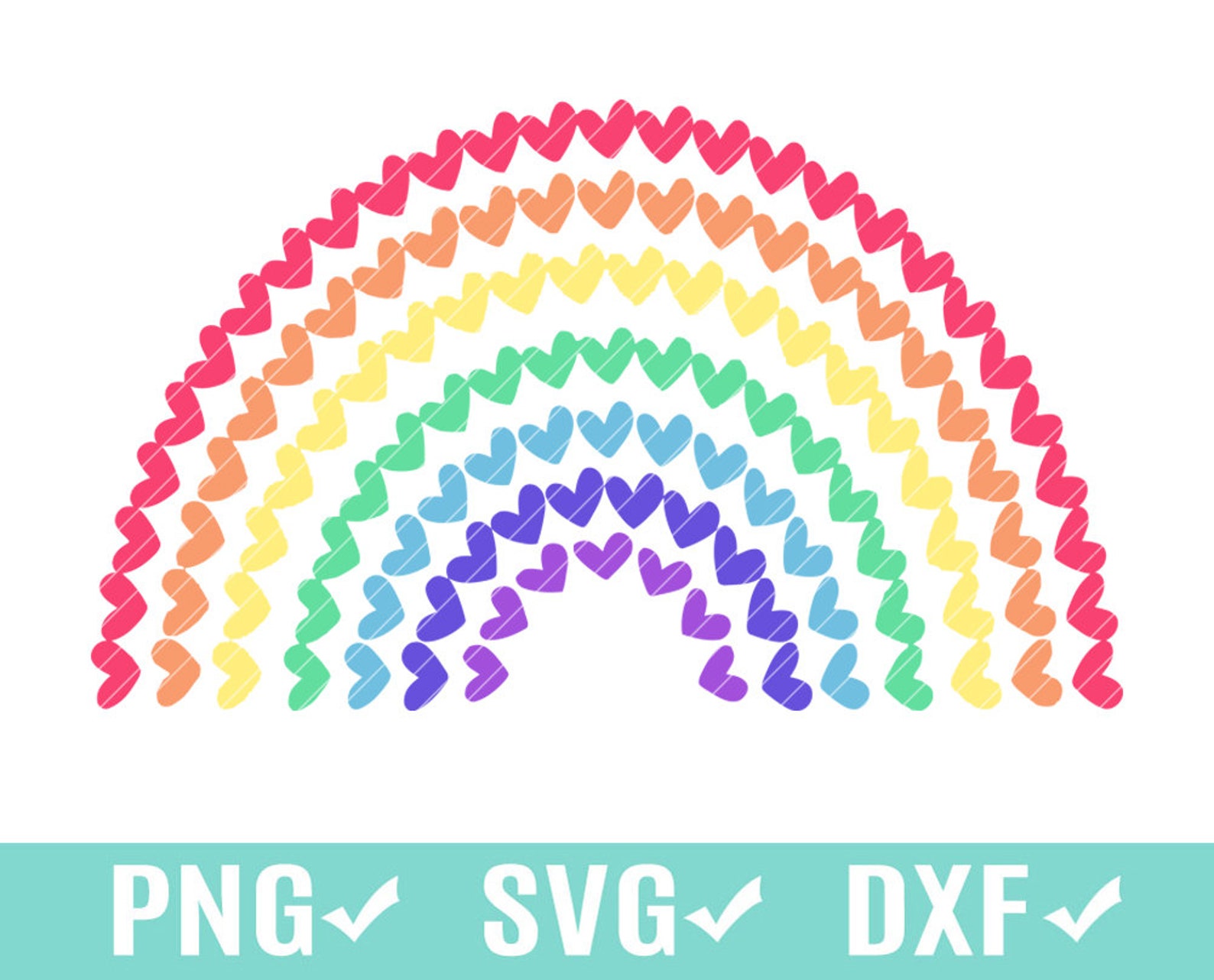 Rainbow SVG, Hearts SVG, Rainbow Clip art, Heart Rainbow clip art, dx...