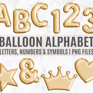 Gouden ballon alfabet clip art, Gouden ballon letters Goudfolie alfabet, Gouden letters, Ballon clipart, Bruiloft clipart, Gouden cijfers