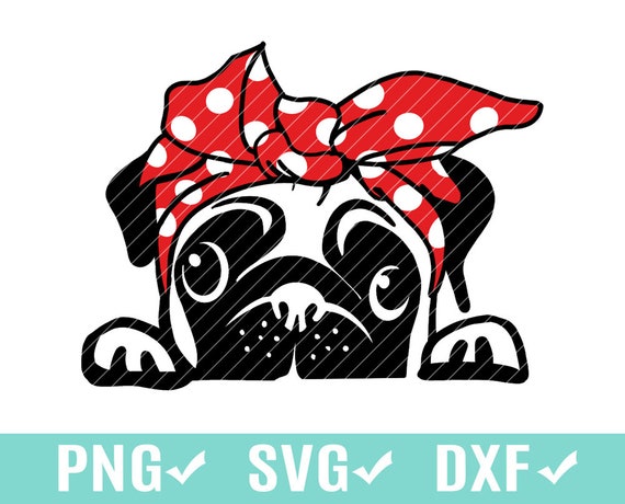 Download Clip Art Cutting Digital File Cute Headscarf Pug Clip Art Vintage Png Cricut Pug Mom Svg Silhouette Clip Art Art Collectibles