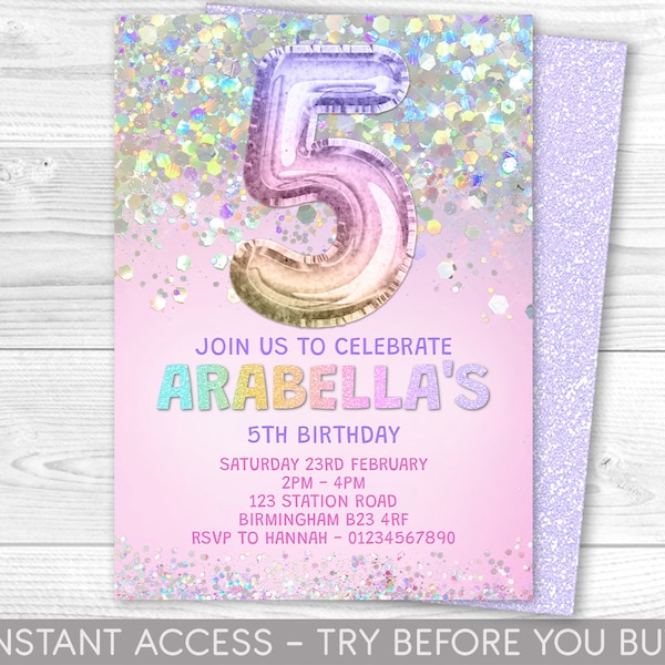 Birthday Invitations for Girls - Etsy