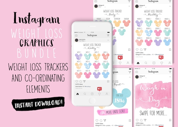 Instagram Weight Loss Tracker Diet Chart Digital Download Etsy