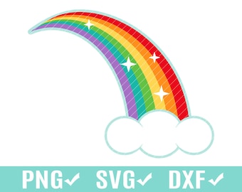 Rainbow SVG, Rainbow Cloud SVG, Rainbow Clip art,  Rainbow clipart, dxf png Cricut Vinyl Sublimation, Window Decal, Thank You, Positivity