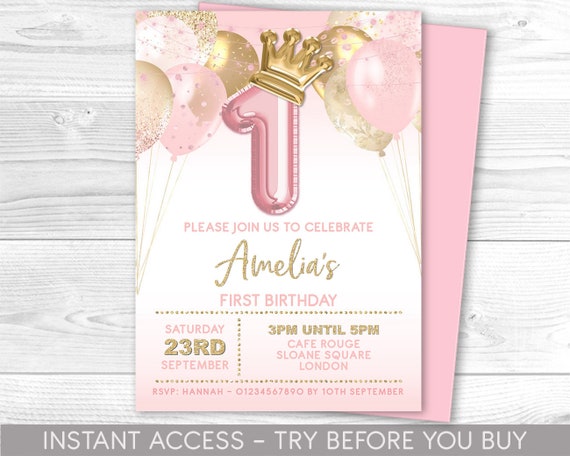 Invito per il primo compleanno, invito per il primo compleanno con