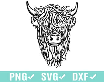 Highland Cow SVG, PNG, Cutting Digital File,Highland Cattle, silhouette, Clip Art, Cricut, Highland Coo