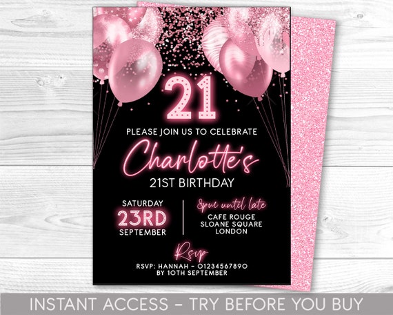 Cambia en línea este diseño de Invitación para fiesta del 18 cumpleaños de  Ashley con degradado