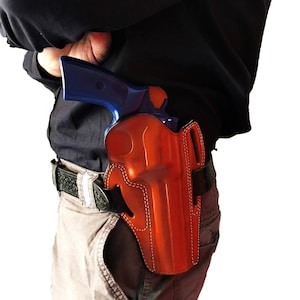 Ruger GP100, SP101 Leather Holster - SpeedLoader - Genuine Leather - Revolver Leather Holster
