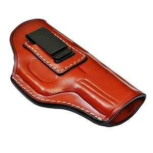 IWB Leather Holster Fits SW Model 686, 586, 637, 60 - SpeedLoader - Genuine Leather - Clips & Concealment