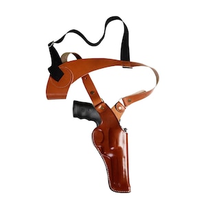 Leather Shoulder Holster Fits Ruger GP100, SP101 - SpeedLoader - Genuine Leather - Revolver Leather Holster