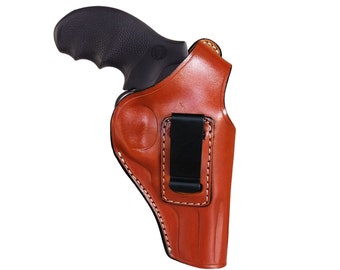 Coldre de couro OWB,IWB para Colt King Cobra, Python .357 Magnum - SpeedLoader - Couro genuíno - Basket Weave