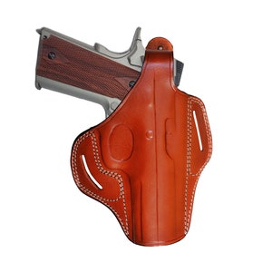 Colt 1911 Leder Gürtelholster - Doppel Magazin - Daumenbruch - Echtleder