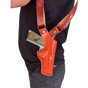 Beretta F92, 92FS, M9, 92X, Px4 Strom Leather Shoulder Holster - Double Magazine - Genuine Leather