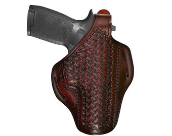 Funda de cuero Springfield XD: tejido de canasta, cierre de pulgar