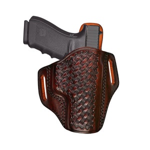 Leather Holster For Jericho 941 - Fast Draw - Genuine Leather - Basket Weave