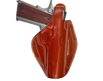 Colt 1911 Leather Holster - 3 Slot Belt - Thumb Break - Double Magazine - Genuine Leather