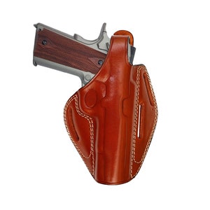 Colt 1911 Leather Holster - 3 Slot Belt - Thumb Break - Double Magazine - Genuine Leather