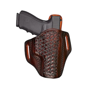 Beretta F92, 92FS, M9, 92X, Px4 Strom Leather Belt Holster - Basket Weave - Genuine Leather