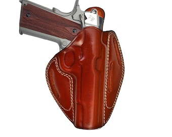 Colt 1911 Leather Holster - 3 Slot Style - Fast Draw - Genuine Leather