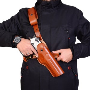 Taurus G2 PT111, G2C, G2S Leather Chest Holster - Brown or Black, Genuine Leather