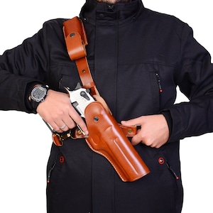 Leather Chest Holster For Sig Sauer P226, P229, P320, P250, P238, P239, P938, 1911 - Handmade - Genuine Leather - Right Hand