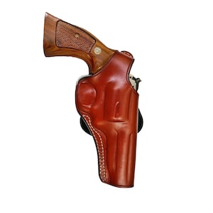 Paddel-Lederhalfter für S&W Modell 686 586 60 10 19 - SpeedLoader - Echtleder - Revolver Paddelhalfter