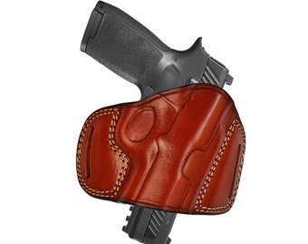 Funda de cuero tipo panqueque hecha a mano: CZ 75B, SP01, P01, P07, P10S, Shadow 2, 2075 Rami