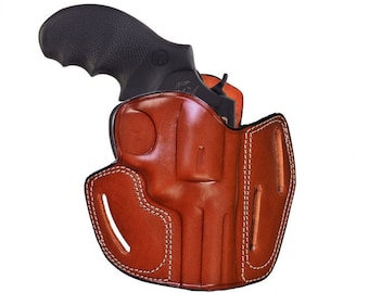 Funda de cuero compatible con Taurus 856, 605, 692 y 82 (3 ranuras) - Desenfunde rápido