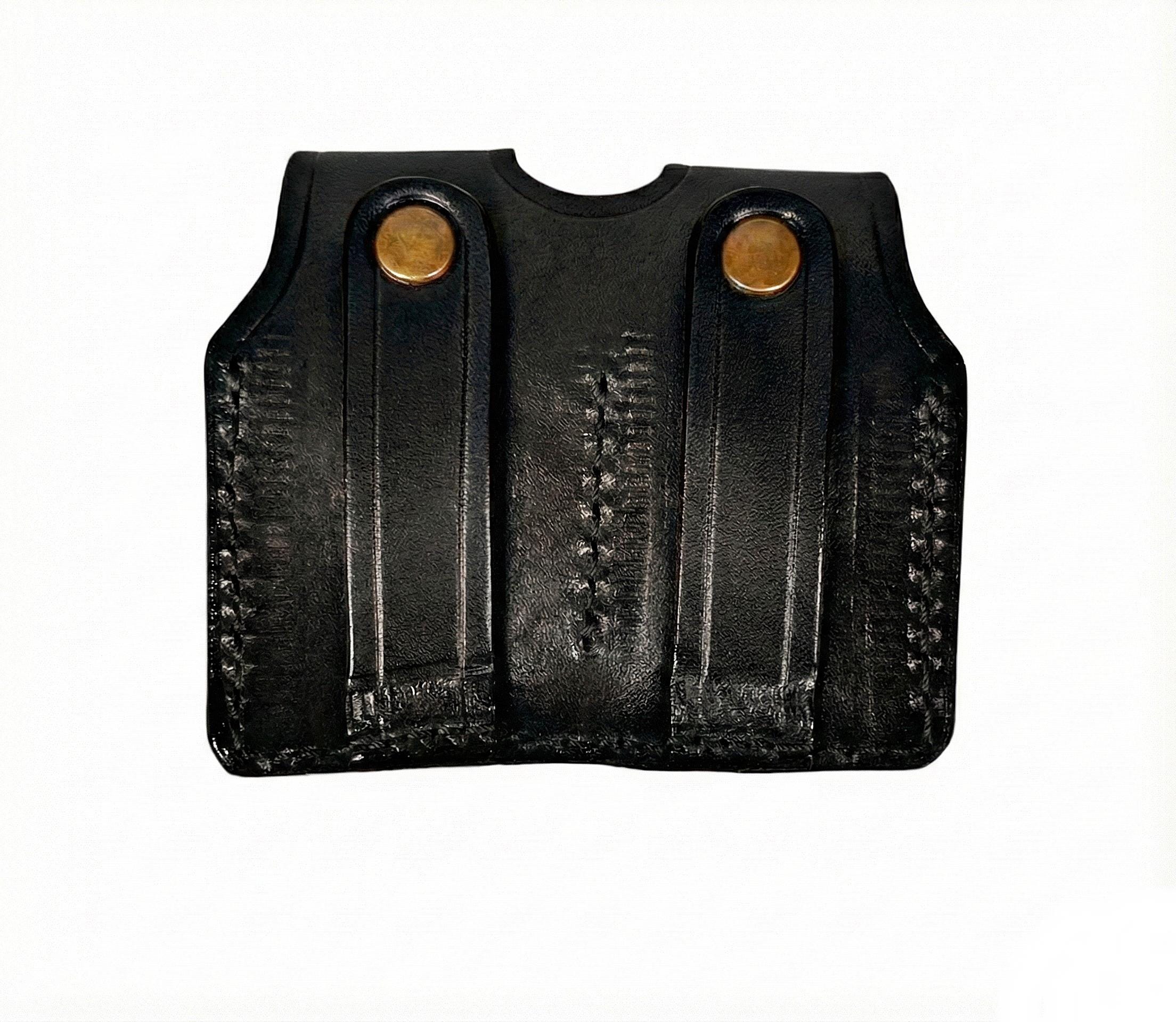 スピードローダー レザーベルト ダブルキャリア、リボルバーマガジン