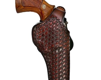 コルト・パイソン、キングコブラ、バイパーに適合するレザーパドル