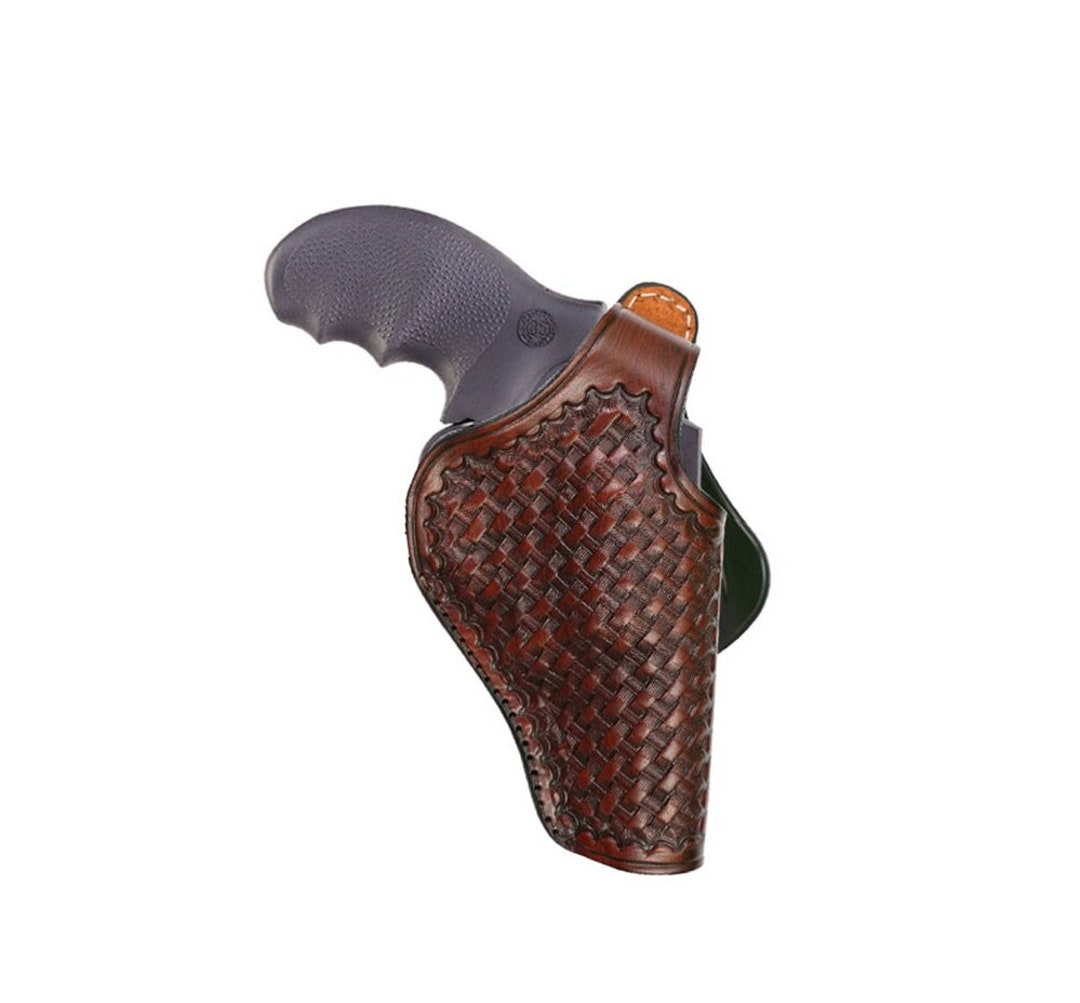 Masc Holster Paddle Holster W/Thumb Break For Taurus 856 .38 Special 6-Shot 2" Barrel #1523 – Right Hand, Brown Leather