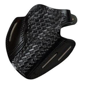 Funda de cuero para revólver BasketWeave para Ruger GP100 o SP101 imagen 10