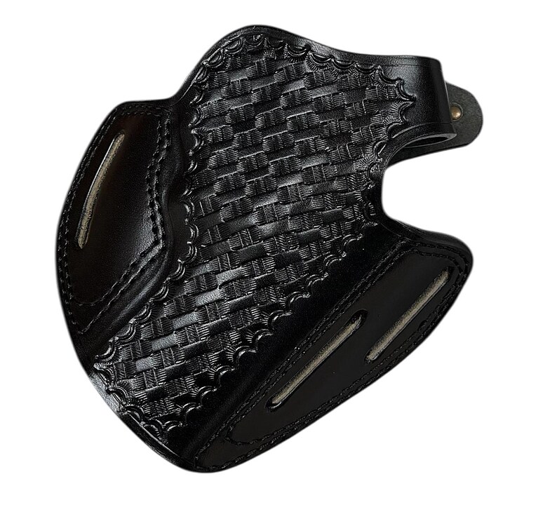 Funda de cuero para revólver BasketWeave para Ruger GP100 o SP101 imagen 10