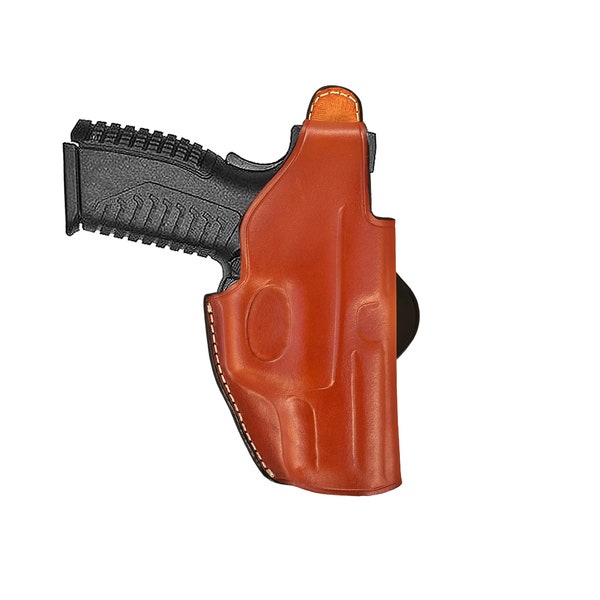 Paddle Leather Holster Kimber Micro 9, 1911 .45 ACP - Genuine Leather - Double Magazine