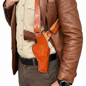 Fondina in pelle per spalla adatta a Colt Python, King Cobra, Viper - Pelle di prima qualità