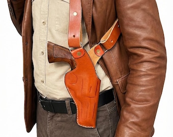 Leather Shoulder Holster Fits Colt Python, King Cobra, Viper - Premium Leather