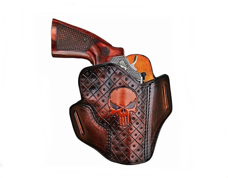 Specialmönstrat läderhölster passar Ruger GP100 eller SP101 bild 2