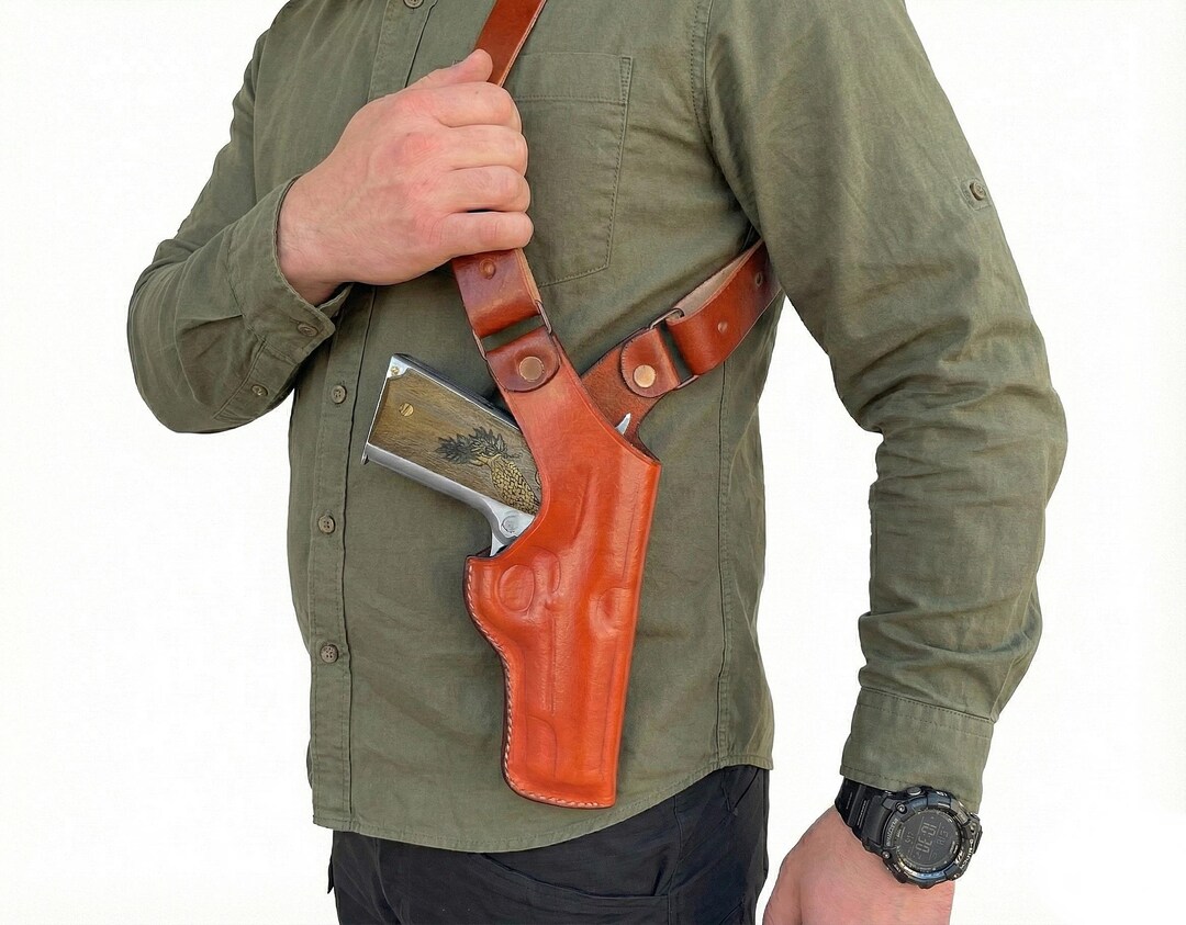 レザーショルダーホルスター（ブラウニングHP＆1911、ダブルマガジン