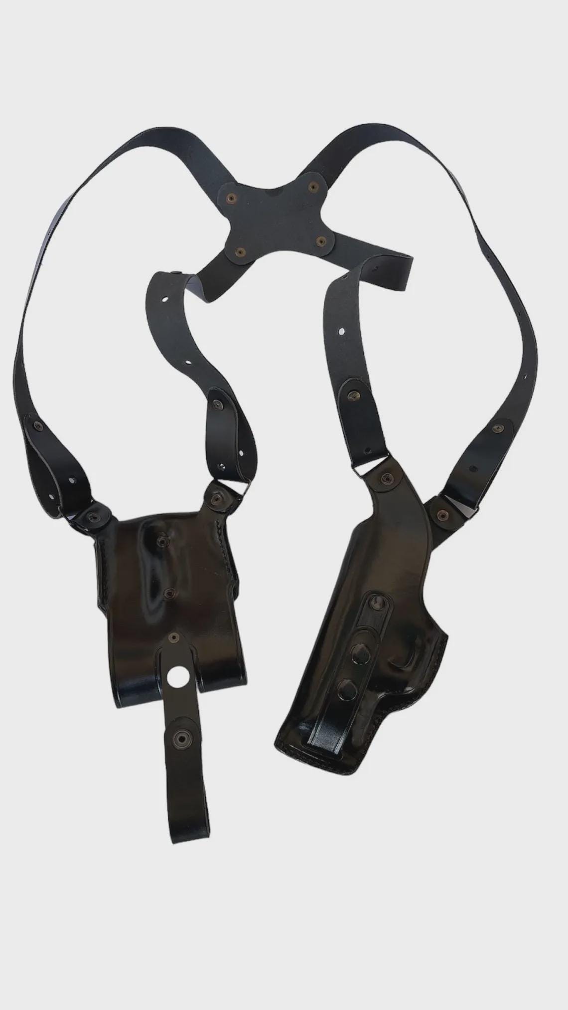 レザーショルダーホルスター（ブラウニングHP＆1911、ダブルマガジン